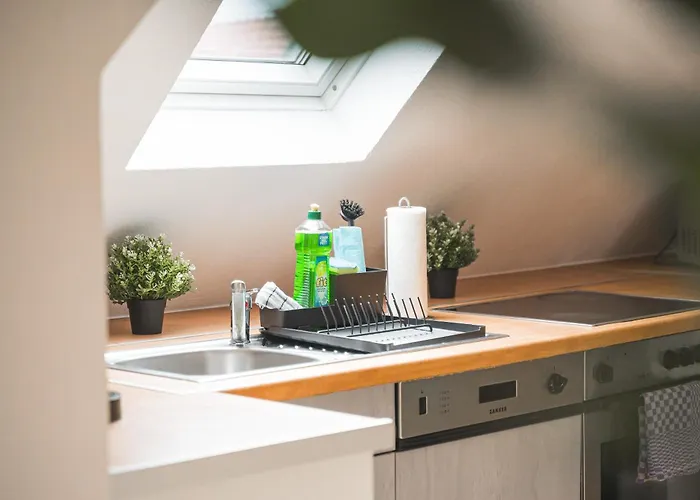 Moderne Monteurwohnungen In Zentrum Kitchen, Wifi, Smart Tv נורטינגן
